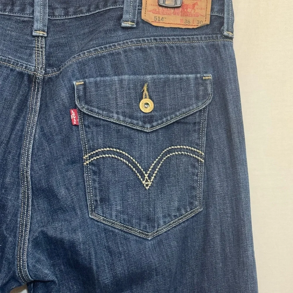 B-181‎ Men’s Levi’s 514 Straight Leg Denim Blue Jeans Size 38x30